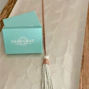 Park Lane Rose Gold and Pearl Tassel Necklace